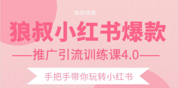 狼叔小红书爆款推广引流训练课4.0，手把手带你玩转小红书-灵动共创