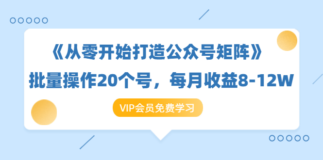 《从零开始打造公众号矩阵》批量操作20个号，每月收益大概8-12W（44节课）-灵动共创