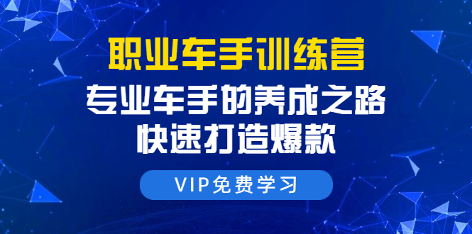 职业车手训练营：专业车手的养成之路，快速打造爆款（8节-无水印直播课）-灵动共创