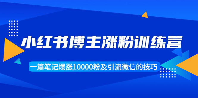 小红书博主涨粉训练营：一篇笔记爆涨10000粉及引流微信的技巧-灵动共创