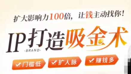 IP打造吸金术：0基础0资源，也能扩大影响力100倍，让钱主动找你！-灵动共创