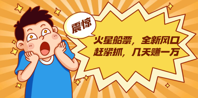 火星船票，全新风口赶紧抓，几天赚一万+摆地摊卖尾货月入一万（5个项目）-灵动共创