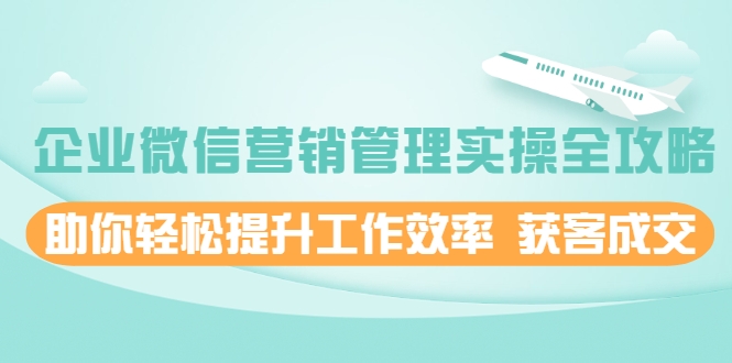 企业微信营销管理实操全攻略，助你轻松提升工作效率 获客成交 价值680元-灵动共创