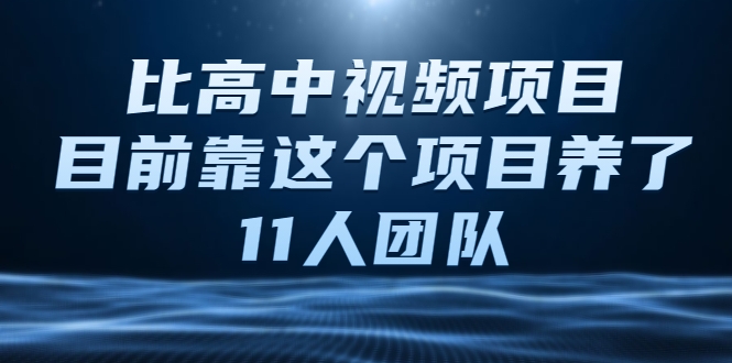 比高中视频项目，目前靠这个项目养了11人团队【视频课程】-灵动共创