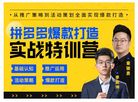 玺承云·拼多多爆款打造实战特训营，一套从入门到高手课程，让你快速拿捏拼多多-灵动共创