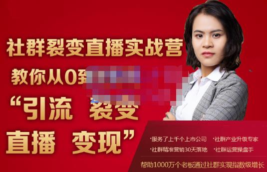 蚂蚁社群电商·社群裂变直播实战营，教你从0到1实现引流、裂变、直播、变现-灵动共创