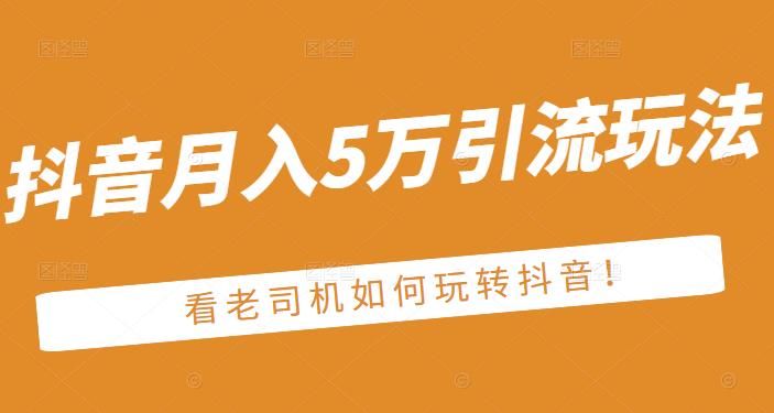 老古董·抖音月入5万引流玩法，看看老司机如何玩转抖音(附赠：抖音另类引流思路)-灵动共创