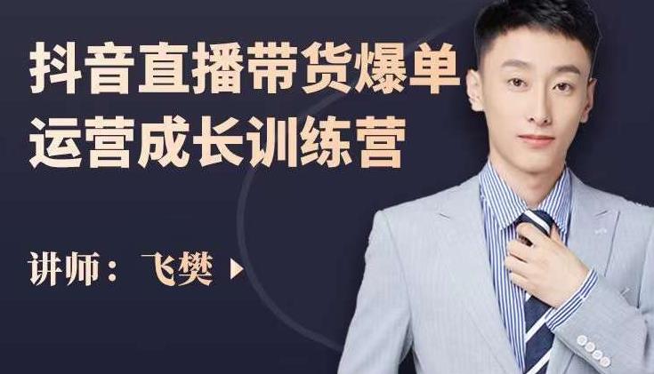 飞樊：抖音直播带货爆单运营成长训练营，手把手教你玩转直播带货-灵动共创