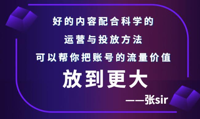 张sir账号流量增长课，告别海王流量，让你的流量更精准-灵动共创