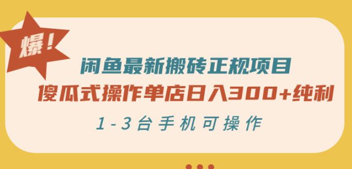 闲鱼最新搬砖正规项目：傻瓜式操作单店日入300+纯利，1-3台手机可操作-灵动共创