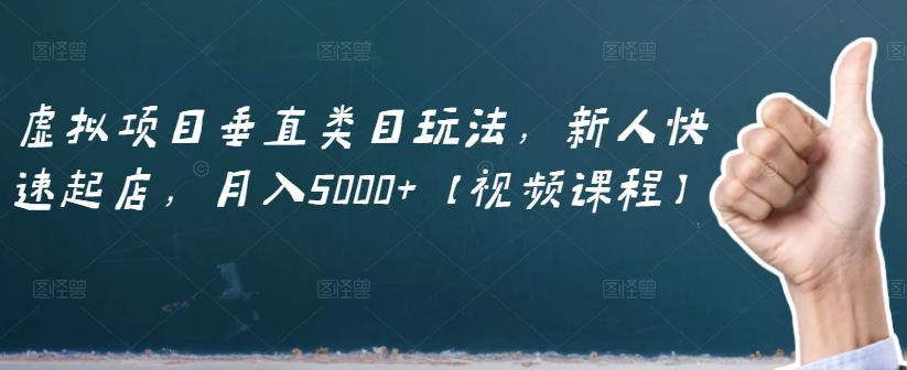虚拟项目垂直类目玩法，新人快速起店，月入5000+【视频课程】-灵动共创