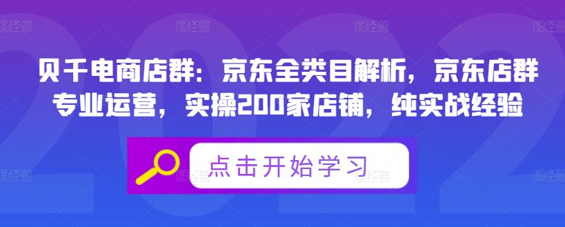 贝千电商店群：京东全类目解析，京东店群专业运营，实操200家店铺，纯实战经验-灵动共创