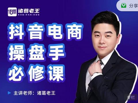 诸葛老王-抖音电商操盘手必修课：顶层设计，​起号破局，爆款运营，数据分析-灵动共创