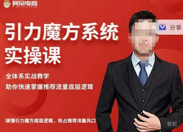 阿呆-引力魔方系统实操课，全体系实战教学，助你快速掌握推荐流量底层逻辑-灵动共创