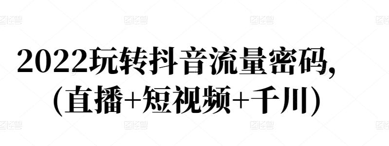 2022玩转抖音流量密码，(直播+短视频+千川)-灵动共创