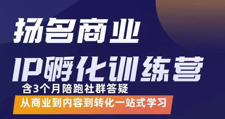 杨名商业IP孵化训练营，从商业到内容到转化一站式学 价值5980元-灵动共创