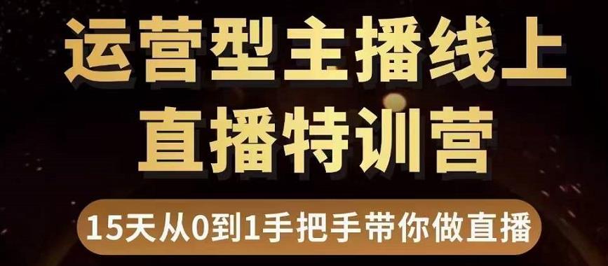 直播电商运营型主播特训营，0基础15天手把手带你做直播带货-灵动共创