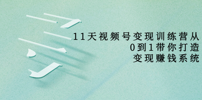 11天视频号变现训练营，从0到1打造变现赚钱系统（价值398元）-灵动共创