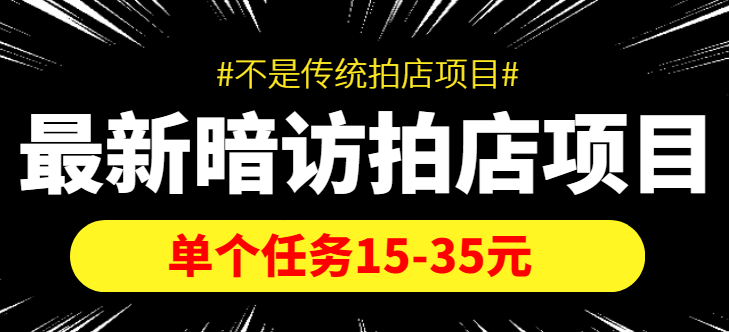 最新暗访拍店信息差项目，单个任务15-35元（不是传统拍店项目）-灵动共创