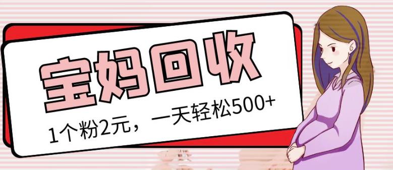 最新小红书母婴号宝妈粉回收项目，1个粉2元，一天轻松500+案例分享【粉丝包回收】-灵动共创