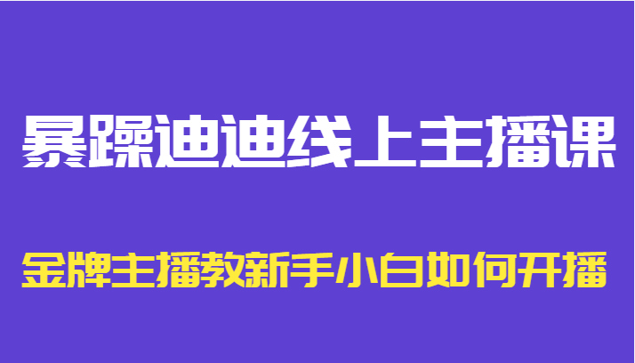 暴躁迪迪线上主播课，金牌主播教新手小白如何开播-灵动共创