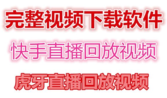快手直播回放视频/虎牙直播回放视频完整下载(电脑软件+视频教程)-灵动共创