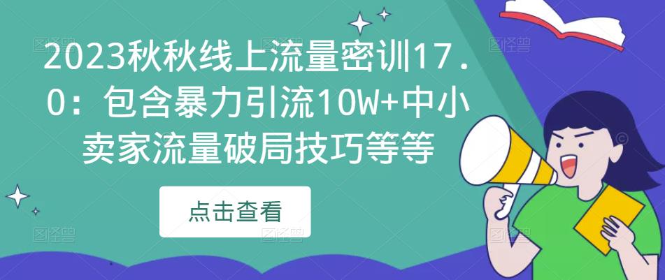 2023秋秋线上流量密训17.0：包含暴力引流10W+中小卖家流量破局技巧等等-灵动共创