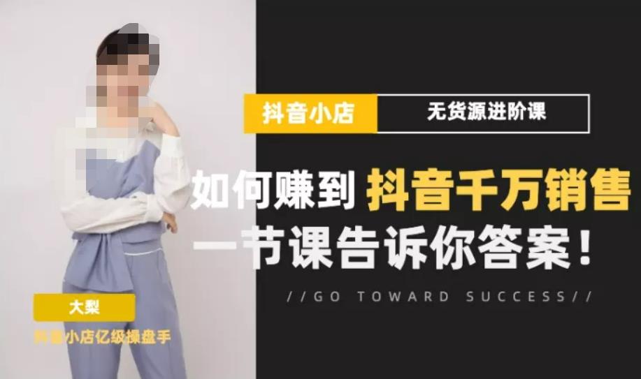 梨子会·抖店无货源进阶冲刺课，如何赚到抖音千万销售，这套课程会告诉你答案-灵动共创