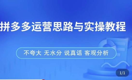 拼多多店铺运营思路与实操教程，快速学会拼多多开店和运营，少踩坑，多盈利-灵动共创