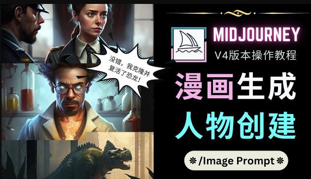 Midjourney V4版本操作教程：2个简单参数，完成漫画生成，人物创建-灵动共创