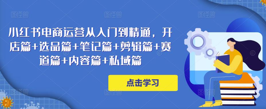 小红书电商运营从入门到精通，开店篇+选品篇+笔记篇+剪辑篇+赛道篇+内容篇+私域篇-灵动共创
