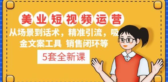 5套·美业短视频运营课从场景到话术·精准引流·吸金文案工具·销售闭环等-灵动共创