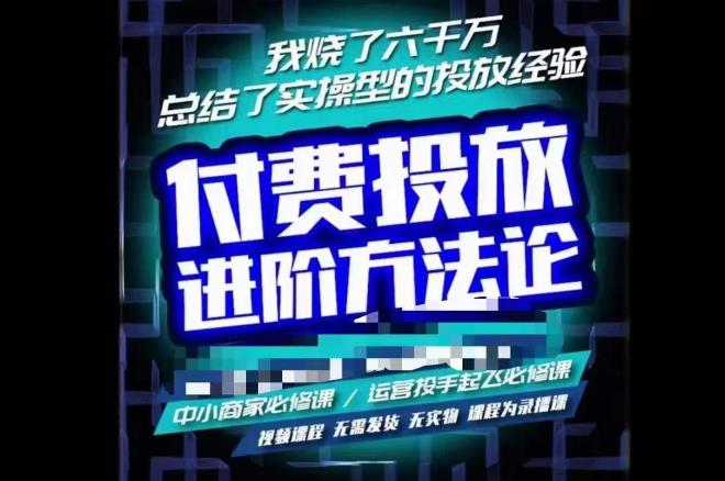 苏酒儿·抖音付费投放进阶课程，烧了六千万总结了实操型投放经验，运营投手起飞必修课-灵动共创