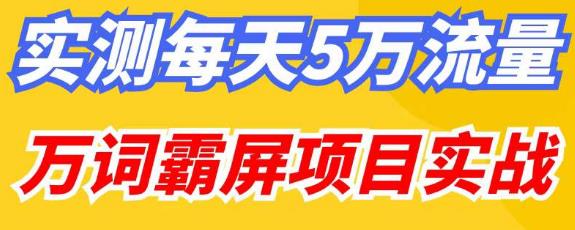 百度万词霸屏实操项目引流课，30天霸屏10万关键词-灵动共创