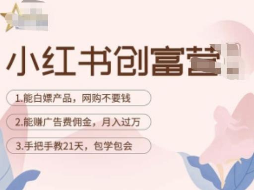 小红书创富营-教小红书带货，陪跑21天，教你赚广告费佣金，月入过万-灵动共创