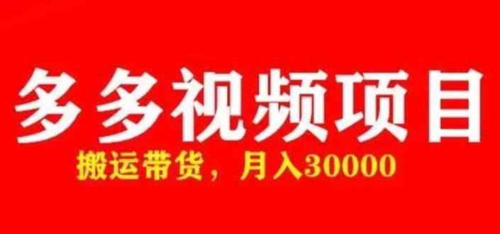 多多带货视频快速50爆款拿带货资格，搬运带货，月入30000【全套脚本+详细玩法】-灵动共创