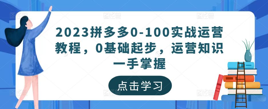 2023拼多多0-100实战运营教程，0基础起步，运营知识一手掌握-灵动共创