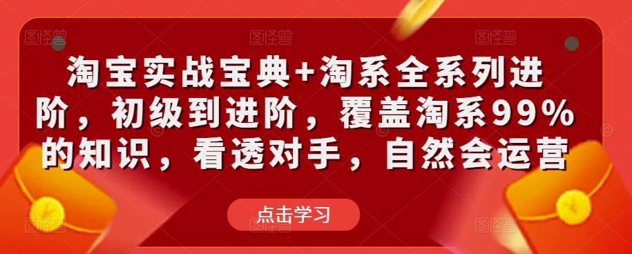 淘宝实战宝典+淘系全系列进阶，初级到进阶，覆盖淘系99%的知识，看透对手，自然会运营-灵动共创