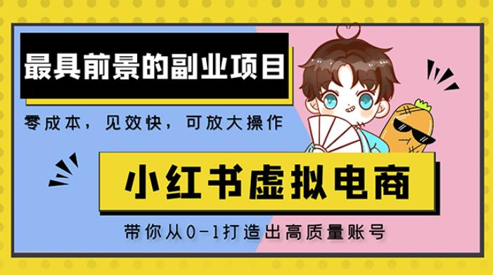 小红书蓝海大市场虚拟电商项目，手把手带你打造出日赚2000+高质量红薯账号-灵动共创