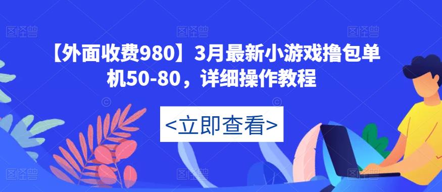 【外面收费980】3月最新小游戏撸包单机50-80，详细操作教程-灵动共创