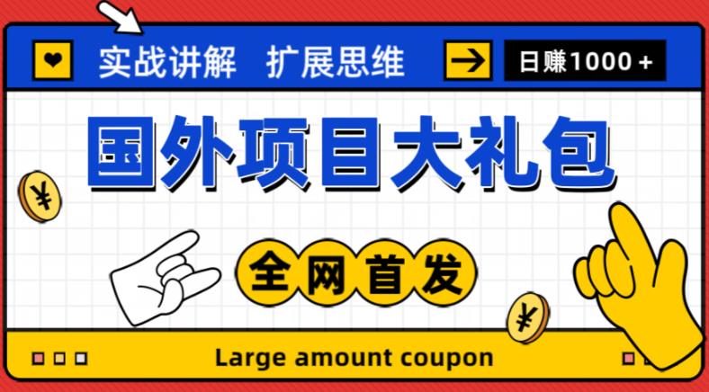 最新国外项目大礼包，包涵十几种国外撸美金项目，新手和小白们闭眼冲就可以了【项目实战教程＋项目网址】-灵动共创