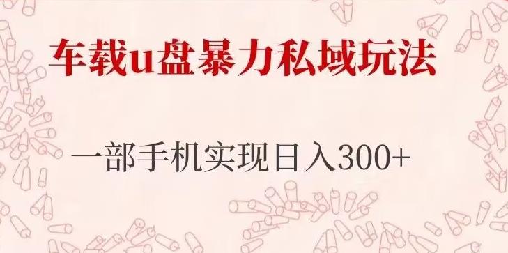 车载u盘暴力私域玩法，长期项目，仅需一部手机实现日入300+-灵动共创