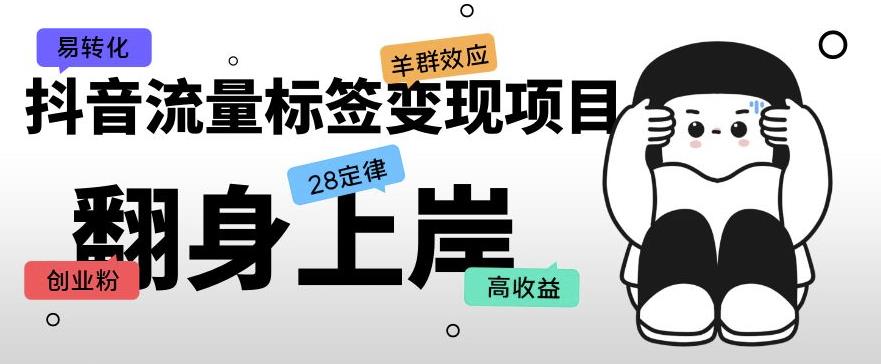 抖音流量标签变现项目，抖音创业粉轻松转化，单价高收益简单-灵动共创