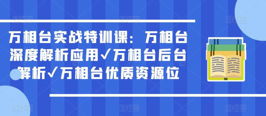 万相台实战特训课：万相台深度解析应用✔万相台后台解析✔万相台优质资源位-灵动共创