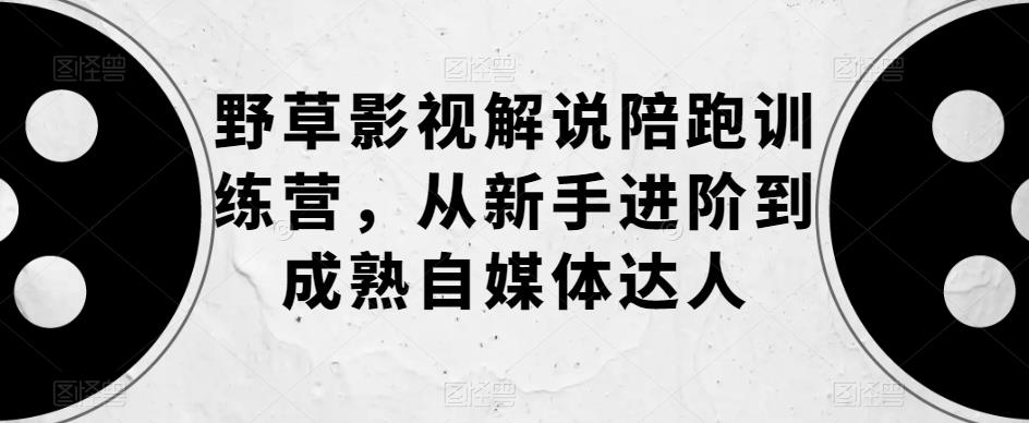 野草影视解说陪跑训练营，从新手进阶到成熟自媒体达人-灵动共创
