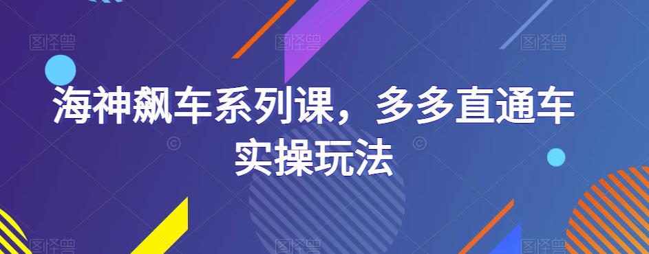 海神飙车系列课，多多直通车实操玩法-灵动共创