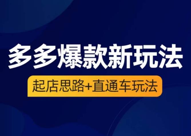 海神·多多爆款新玩法，​起店思路+直通车玩法（3节精华课）-灵动共创