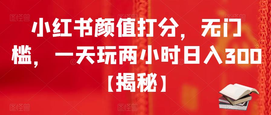 小红书颜值打分，无门槛，一天玩两小时日入300+【揭秘】-灵动共创