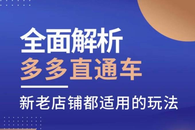 全面解析多多直通车，​新老店铺都适用的玩法-灵动共创