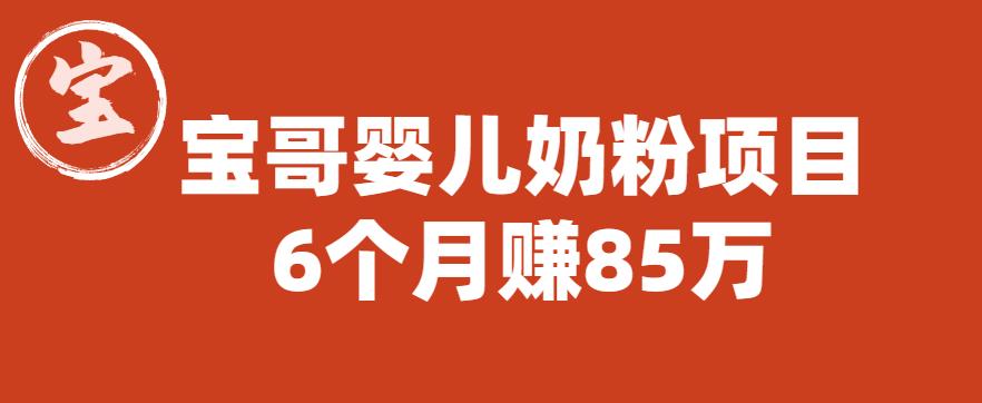 宝哥婴儿奶粉项目，6个月赚85w【图文非视频】【揭秘】-灵动共创